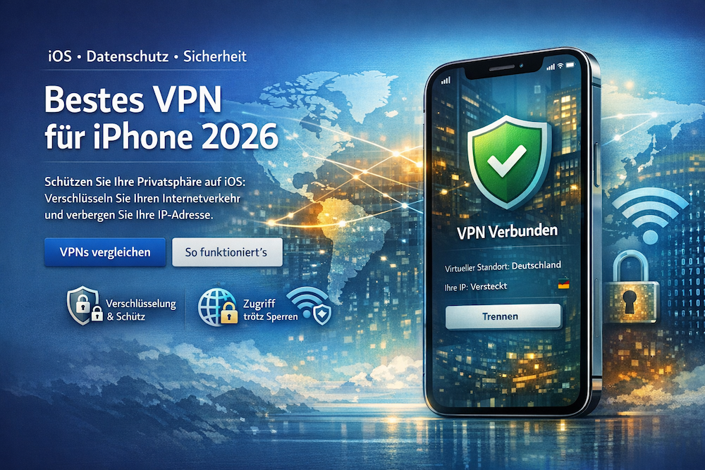 Bestes VPN f&uuml;r iPhone 2026 mit Datenschutz und Sicherheit auf iOS